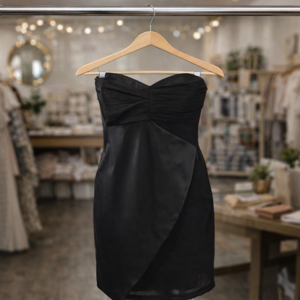 BCBGeneration Black Strapless Cocktail Dress